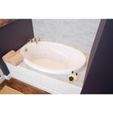 Starla 60 in. Acrylic Reversible Drain Oval Drop-In Soaking Bathtub in White - Super Arbor
