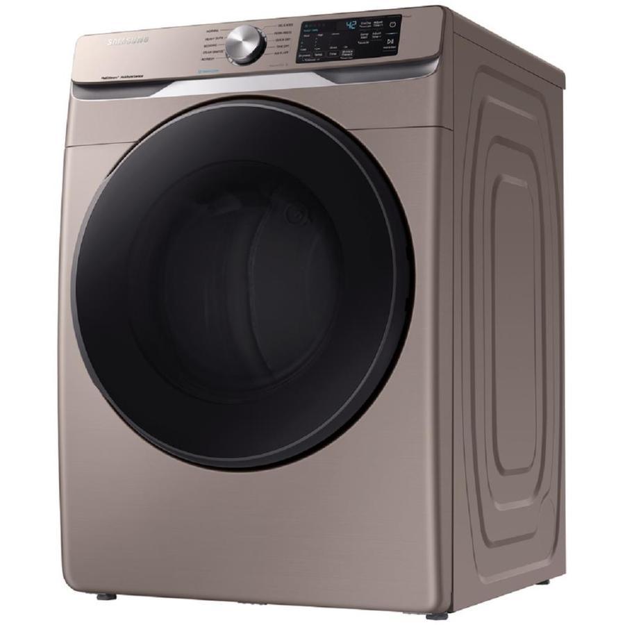 Samsung 7.5-cu ft Reversible Side Swing Door Stackable Steam Cycle Gas Dryer (Platinum) - Super Arbor