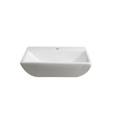 Elanti Wall-Mounted Rectangular Compact Bathroom Sink in White