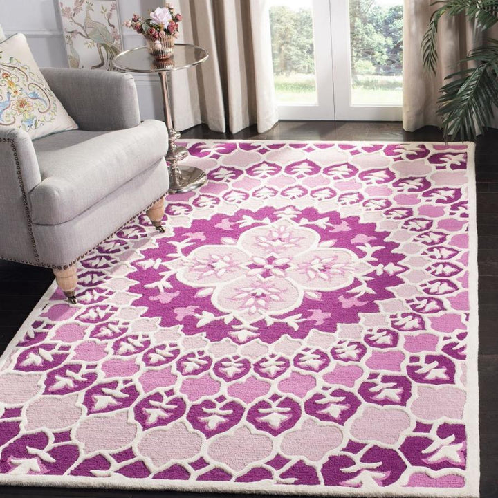 Safavieh Bellagio Merida 2 x 3 Pink/Ivory Indoor Floral/Botanical Farmhouse/Cottage Handcrafted Throw Rug