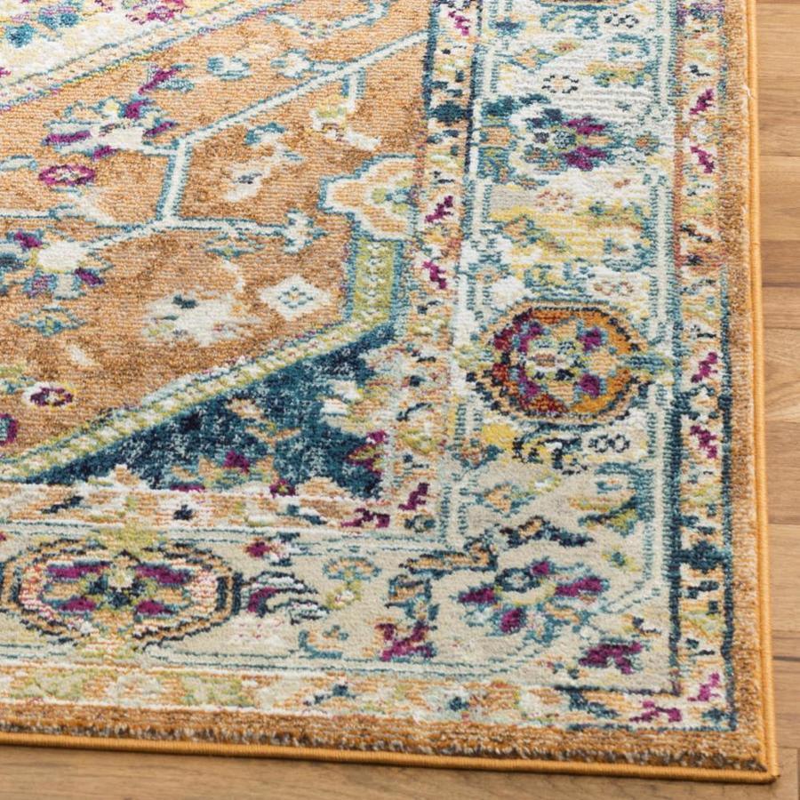 Safavieh Savannah 3 x 5 Orange/Orange Indoor Floral/Botanical Oriental Throw Rug