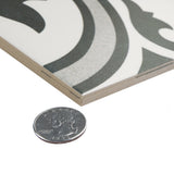 Merola Tile Arte Grey Encaustic 9-3/4 in. x 9-3/4 in. Porcelain Floor and Wall Tile (11.11 sq. ft. per case)