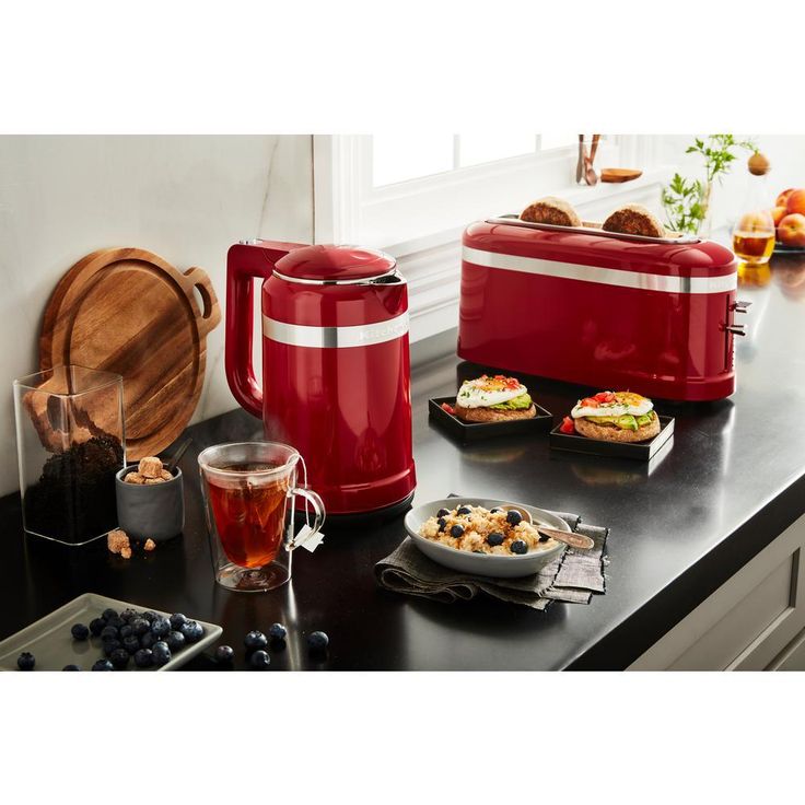 2-Slice Empire Red Long Slot Toaster with High-Lift Lever