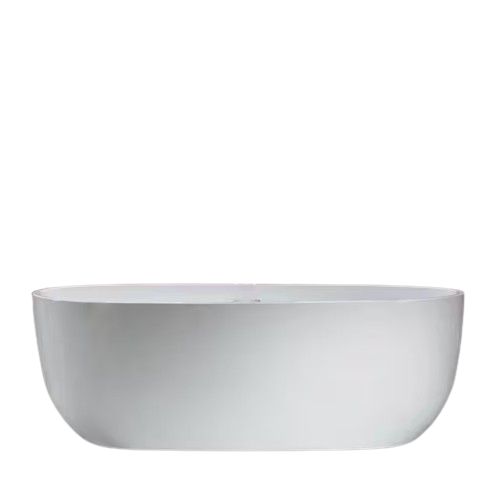 Avignon 67 in. Acrylic Flatbottom Double Ended Bathtub with Brushed Nickel Overflow and Drain Included in White