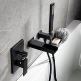 Square Hand-Held Bathtub Faucet In Matt Black - Super Arbor