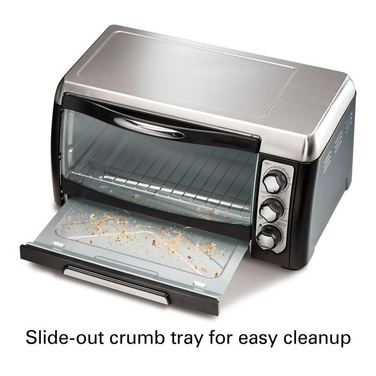 6 Slice Easy Clean Black Toaster Oven with Convection