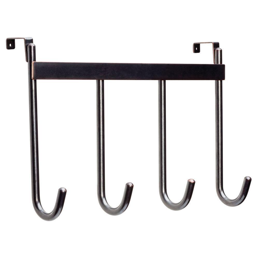 15-11/16 in. Satin Nickel Over-the-Door Smooth Hook Rack - Super Arbor