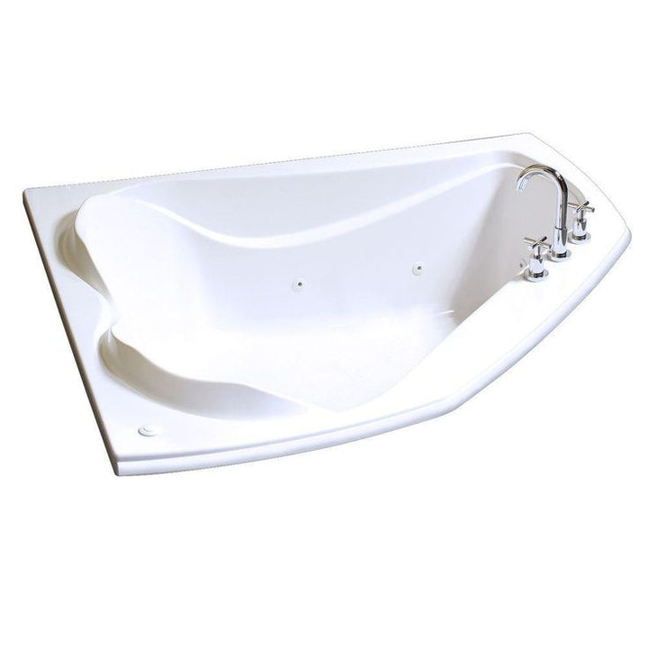 Cocoon 60 in. Acrylic End Drain Corner Drop-in Whirlpool Bathtub in White