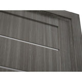 30 in. x 80 in. Liah Gray Oak Finished Frosted Glass 4-Lite Solid Core Wood Composite Interior Door Slab No Bore - Super Arbor
