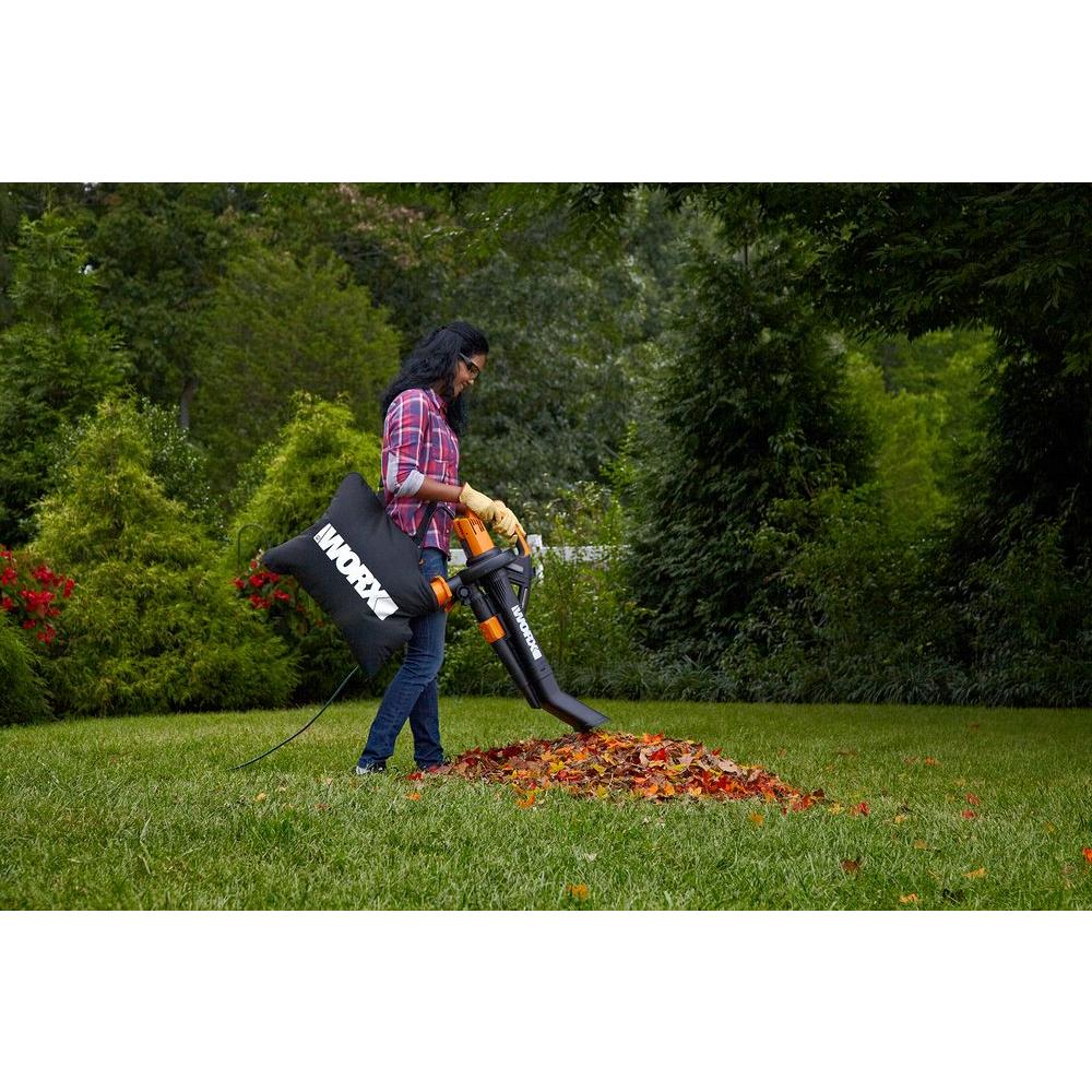 Worx 210 MPH 350 CFM Electric 12 Amp Leaf Blower/Mulcher/Vac with Metal Impeller - Super Arbor