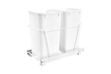 Rev-A-Shelf RV Series 35-Quart Dual Plastic Pull-Out Trash Can, Soft-Close, Bottom-Mount