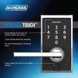 Century Matte Black Electronic Door Lock with Latitude Door Lever - Super Arbor