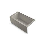 Underscore 60 in. Rectangular Alcove left Drain Bathtub in Ice Grey - Super Arbor