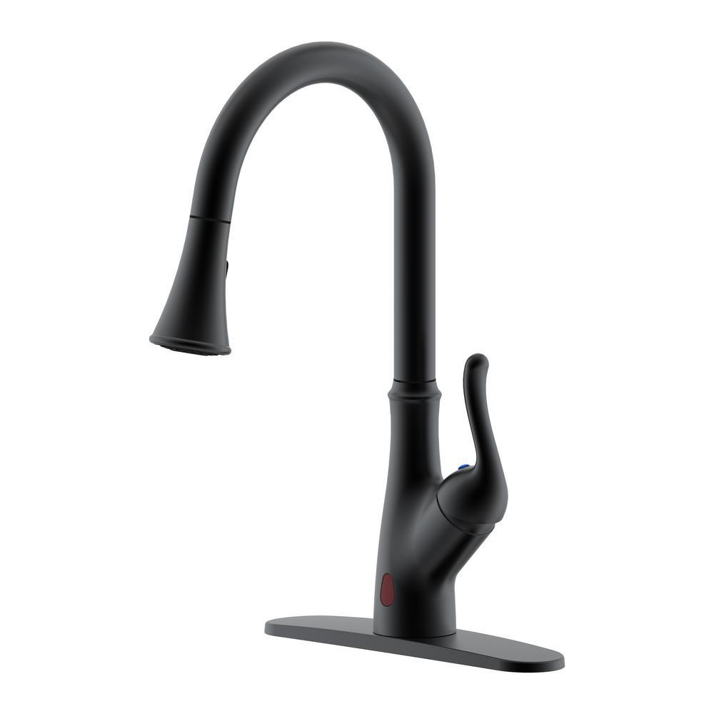 Brisbane Single-Handle Pull Down Sprayer Sensor Kitchen Faucet  Brushed Nickel - Super Arbor