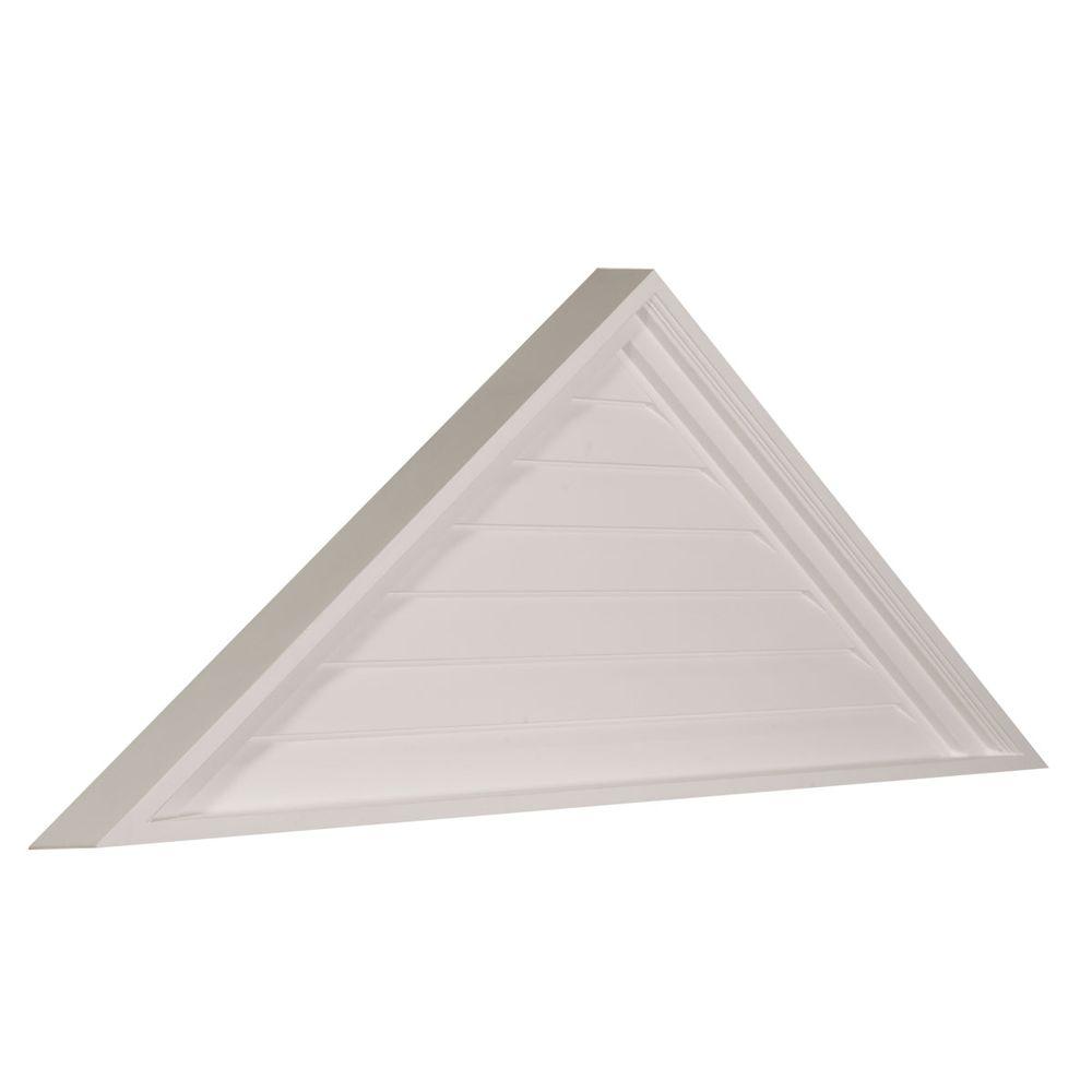 72 in. x 18 in. Triangle Primed Polyurethane Paintable Gable Louver Vent - Super Arbor