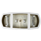 69 in. Acrylic Center Drain Rectangular Double Ended Flatbottom Freestanding Bathtub in White - Super Arbor