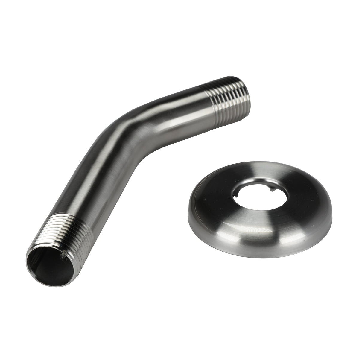 Danco 6-in Shower Arm with Flange, Brushed Nickel, 1/2-in IPS (Model 89182)