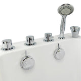 Petite 52 in. Acrylic Walk-In Whirlpool and Air Bath Bathtub in White, Thermostatic Faucet Set, RHS 2 in. Dual Drain - Super Arbor