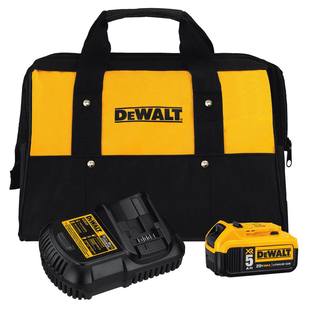 20-Volt MAX XR Lithium-Ion Starter Kit with Premium Battery Pack 5.0Ah (2-Pack), Charger and Kit Bag - Super Arbor