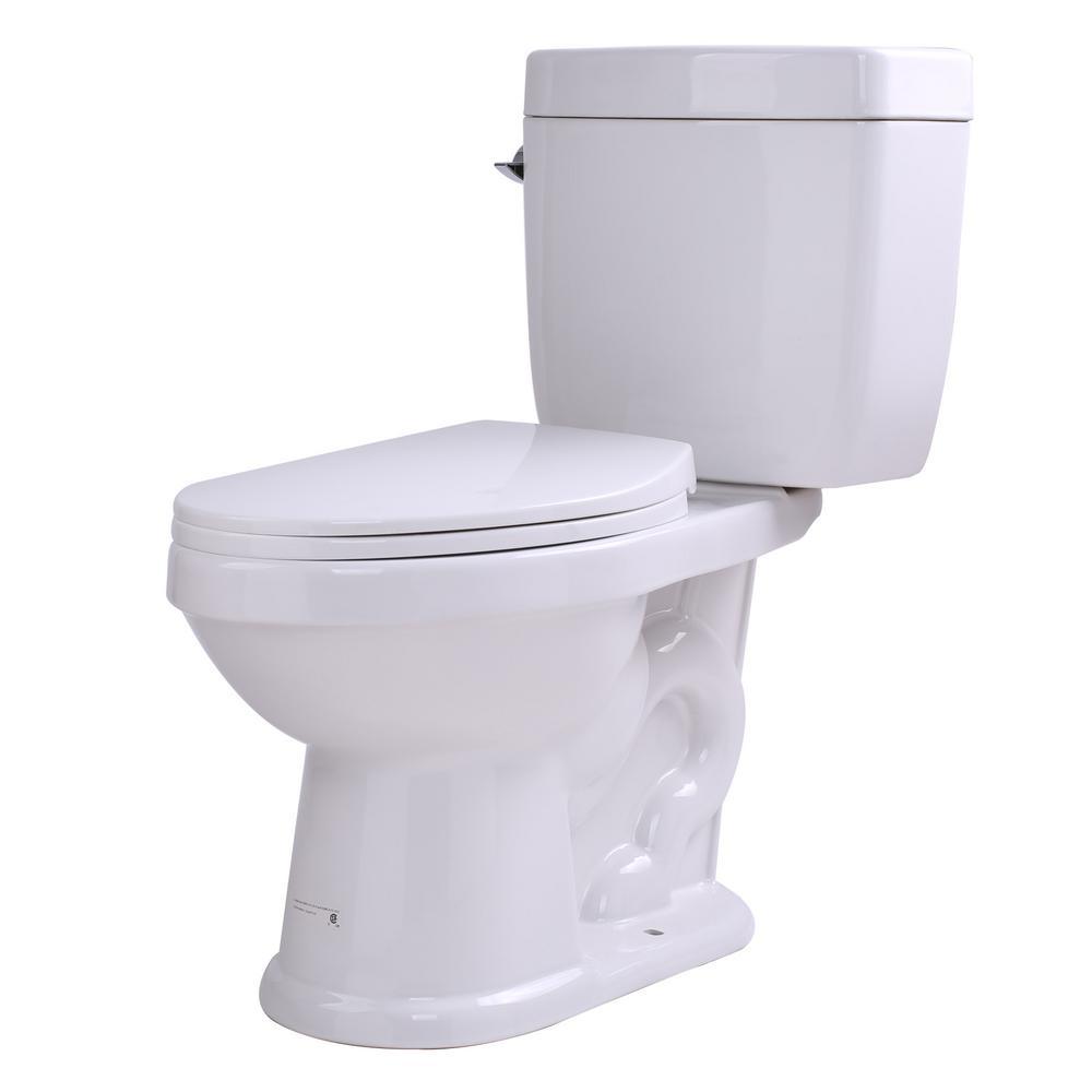 52.8 in. Walk-In Whirlpool Bathtub in White with 1.6 GPF Single Flush Toilet - Super Arbor