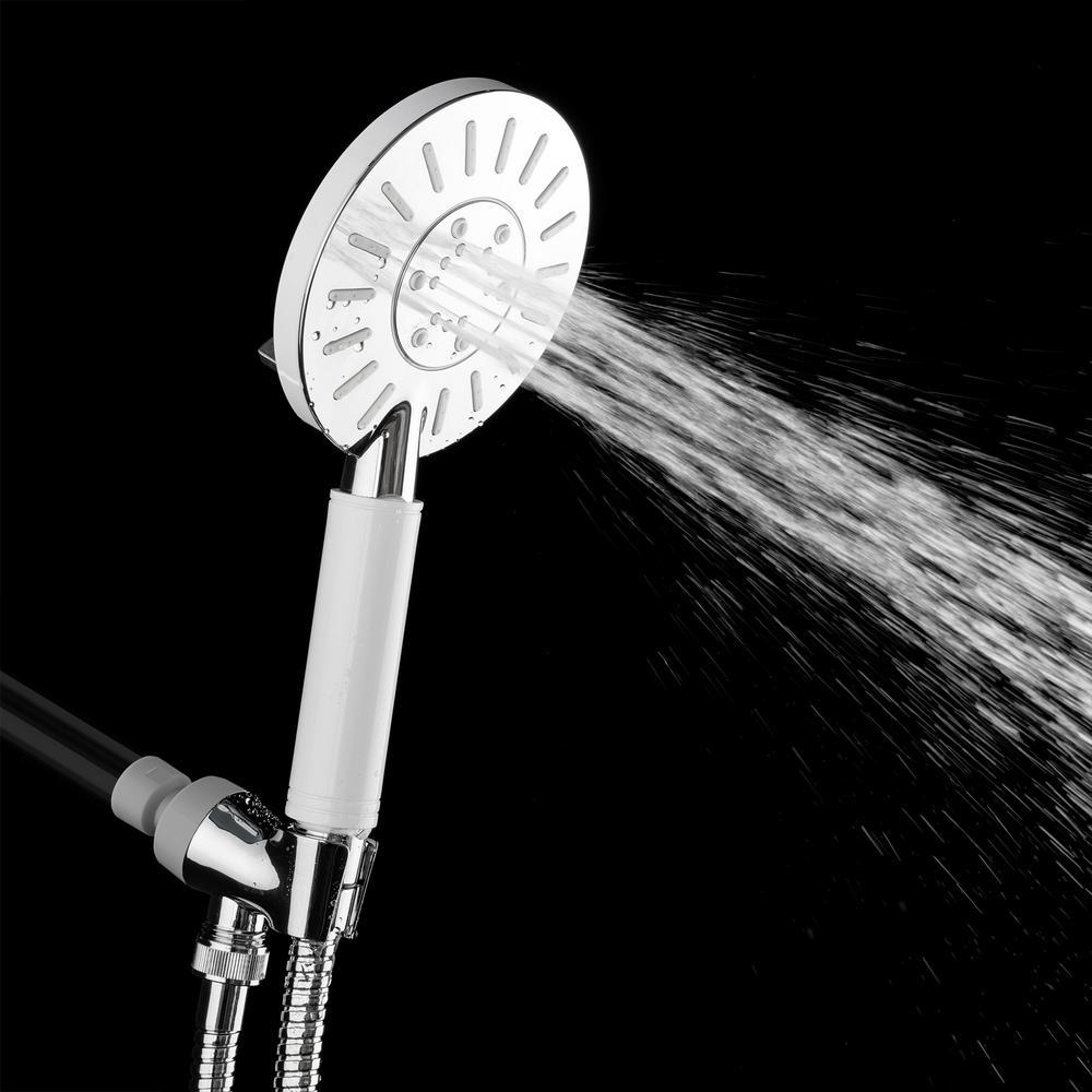 3-Spray 4.75 in. Single Wall Mount Handheld Adjustable Shower Head in Chrome - Super Arbor