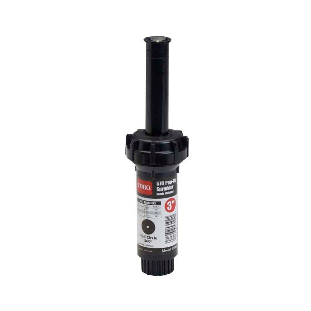 Toro 570Z Pro Series 3 in. Plastic Full-Circle Pop-Up Sprinkler, 1/2 in. Female Inlet