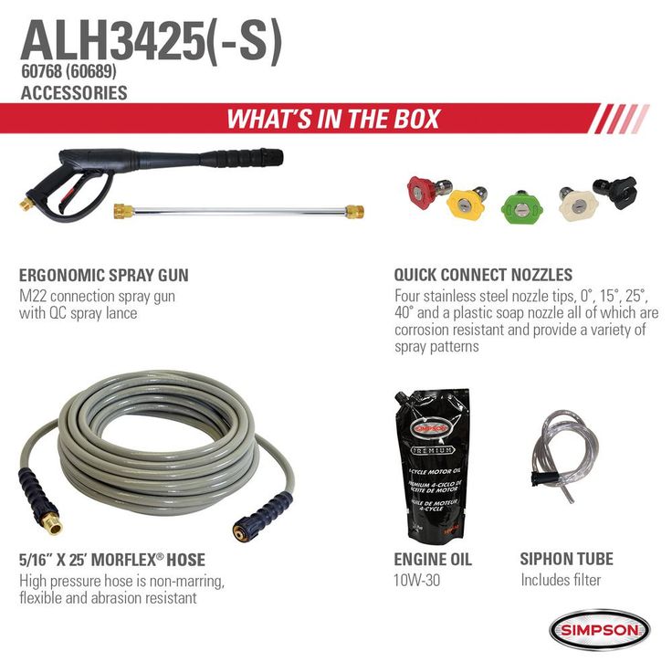 Simpson SIMPSON Aluminum ALH3425-S 3600 PSI at 2.5 GPM HONDA GX200 Cold Water Pressure Washer
