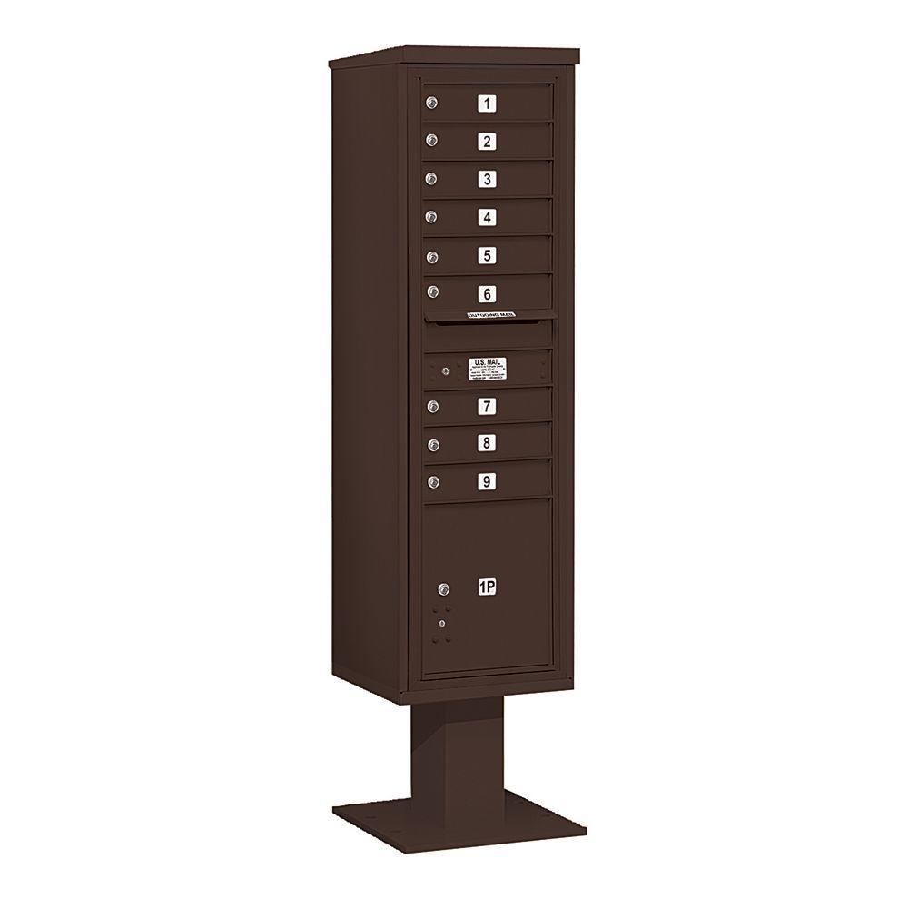 3400 Series Black Mount 4C Pedestal Mailbox with 20 MB1 Doors/2 PL - Super Arbor