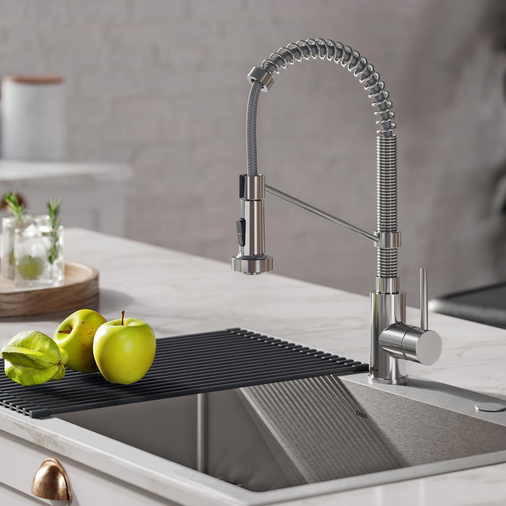 Loften All-in-One Dual Mount Drop-In Stainless Steel 33in. Single Bowl Kitchen Sink with Pull Down Faucet in Chrome - Super Arbor