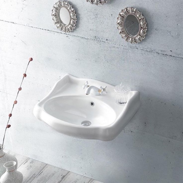 Nameeks 1837 Wall Mounted Bathroom Sink in White