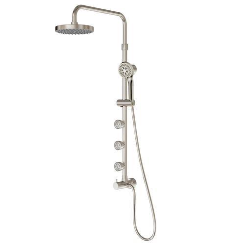 PULSE Lanikai Brushed-Nickel 3-Spray Shower Bar System
