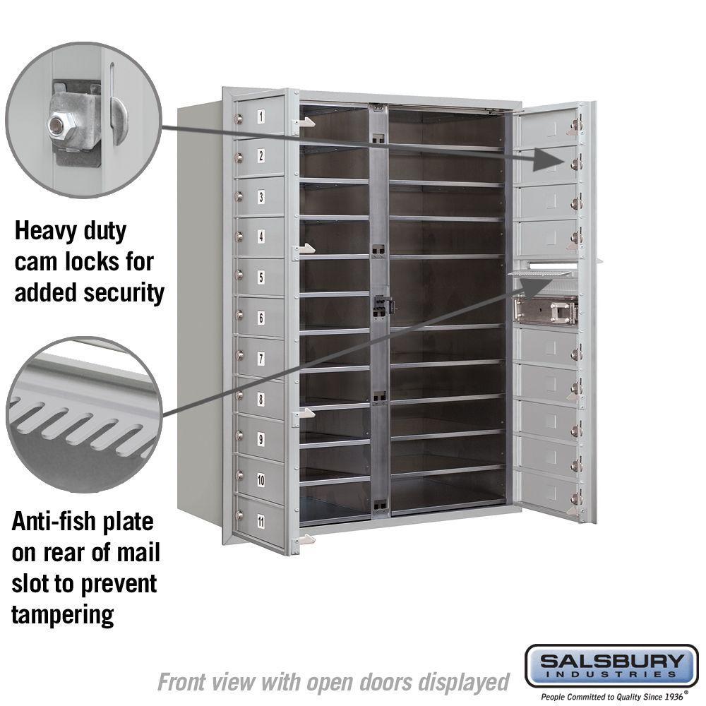 41 in. H x 31-1/8 in. W Aluminum Front Loading 4C Horizontal Mailbox with 20 MB1 Doors - Super Arbor