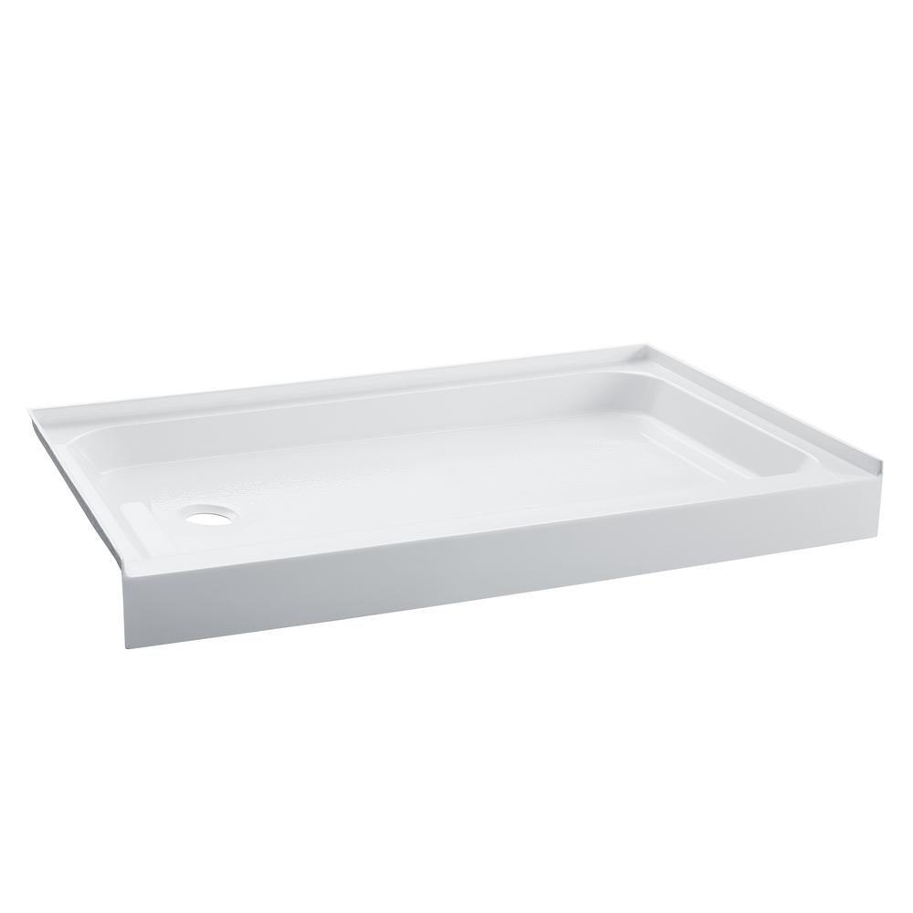 Voltaire 48 in. x 36 in. Single Threshold Acrylic Left Drain Shower Base in White - Super Arbor