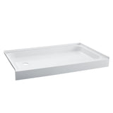 Voltaire 48 in. x 36 in. Single Threshold Acrylic Left Drain Shower Base in White - Super Arbor