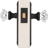 New York Plate 2-3/8 in. Backset Oil-Rubbed Bronze Privacy Bed/Bath Crystal Glass Door Knob - Super Arbor