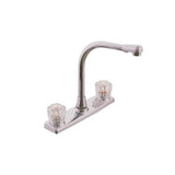 EZ-FLO Chrome 2-Handle Deck-Mount High-Arc Handle Kitchen Faucet (Deck Plate Included)