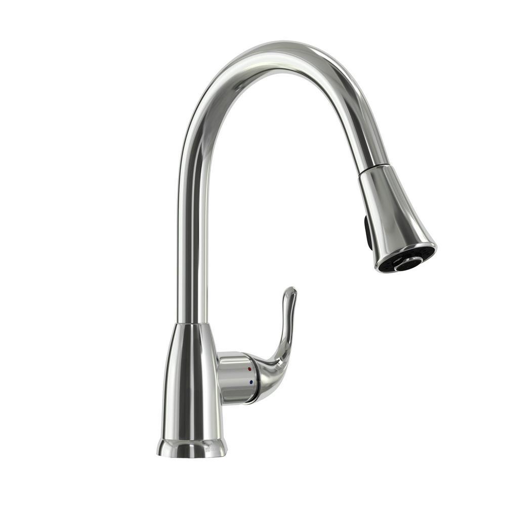 Market Single-Handle Pull-Down Sprayer Kitchen Faucet in Chrome - Super Arbor