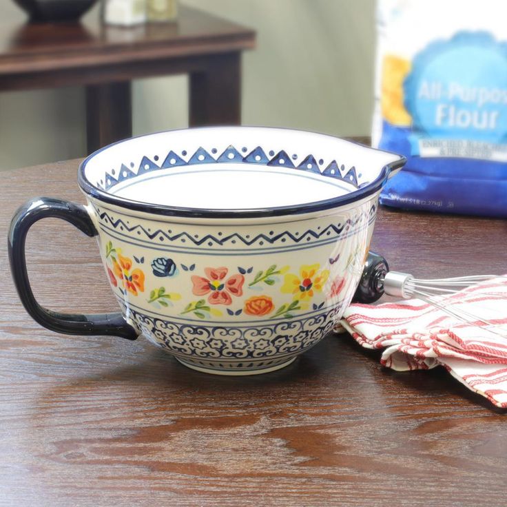 Luxembourg Stoneware Hand Painted Mixing Bowl