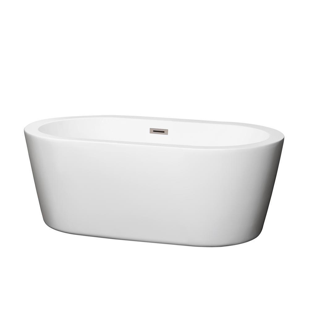 Mermaid 60 in. Acrylic Flatbottom Bathtub in Black with Matte Black Trim - Super Arbor