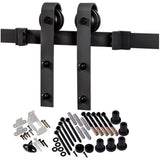36 in. x 84 in. Primed Composite K-Plank Barn Door with Matte Black Hardware Kit - Super Arbor