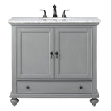 Newport 31 in. W x 21-1/2 in. D Bath Vanity in Pewter with Granite Vanity Top in Grey - Super Arbor