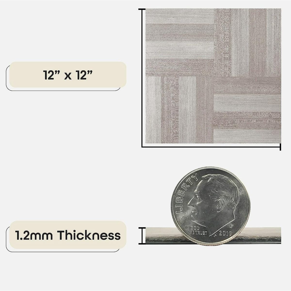 Achim Nexus Self Adhesive Vinyl Floor Tile, Ash Grey Wood, 12 x 12, 20 Tiles (20 sq ft)