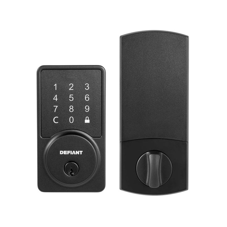 Defiant Square Matte Black Smart Wi-Fi Deadbolt Powered By Hubspace