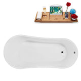 67 in. Acrylic Clawfoot Non-Whirlpool Bathtub in Black - Super Arbor