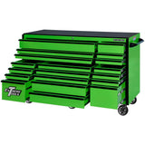 72 in. 19-Drawer Roller Cabinet Tool Chest in Green with Black Drawer Pulls - Super Arbor