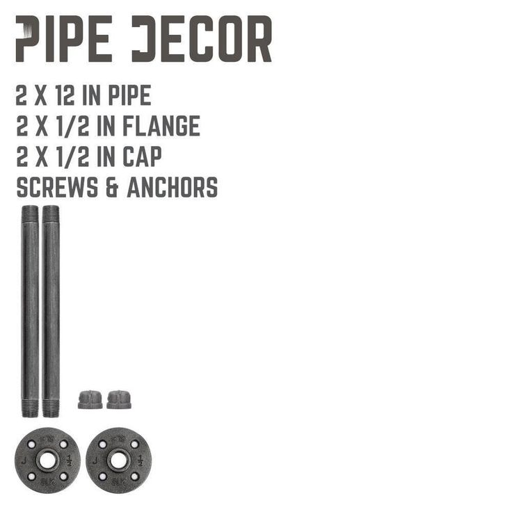 1/2 in. Black Pipe 12 in. L Wall Mounted Shelf Bracket Kit (2-Pack)