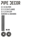 1/2 in. Black Pipe 12 in. L Wall Mounted Shelf Bracket Kit (2-Pack)