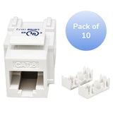 CAT 6 Punch Down Keystone in Jack/White (10-Pack) - Super Arbor