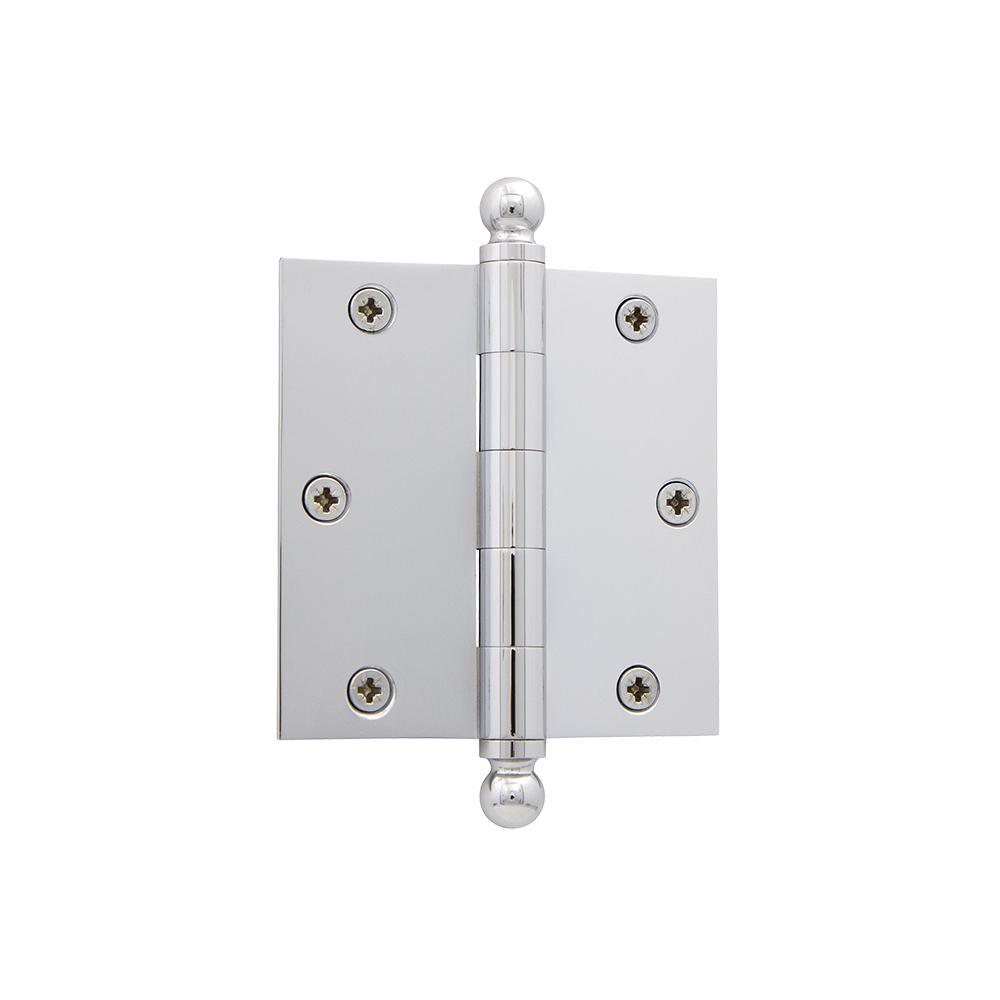 3.5 in. Ball Tip Residential Hinge with Square Corners in Antique Brass - Super Arbor
