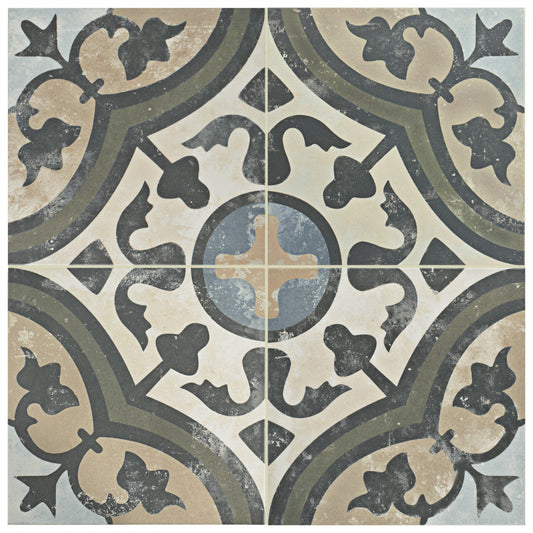 Merola Tile Arte Evoque Carthusian 9-3/4 in. x 9-3/4 in. Porcelain Floor and Wall Tile